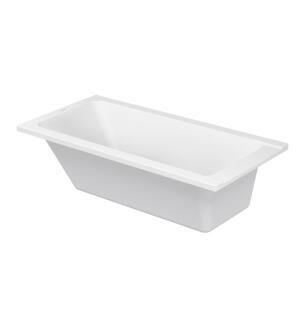 Duravit 700095000000092 D-Code 59 1/8" Drop-In Acrylic Soaking Bathtub with Outlet in Foot Area in White