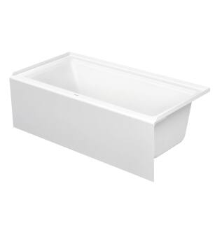 Duravit 700407000000090 Architec 66" Rectangular Alcove Acrylic Soaking Bathtub with Right Drain in White