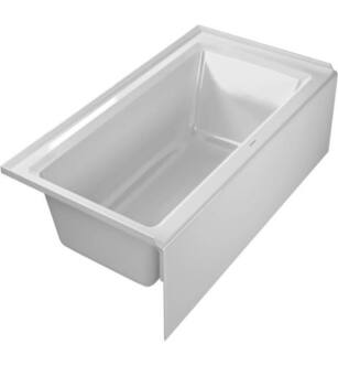 Duravit 700354000000090 Architec 60" Rectangular Alcove Acrylic Soaking Bathtub with Left Drain in White