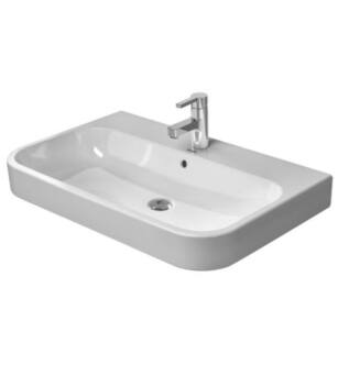 Duravit 2318650000 Happy D.2 25 5/8" Wall Mount Bathroom Sink with Overflow in White / Glazed Underside
