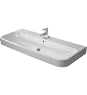 Duravit 2318120000 Happy D.2 47 1/4" Wall Mount Bathroom Sink with Overflow and Tap Platform in White / Glazed Underside