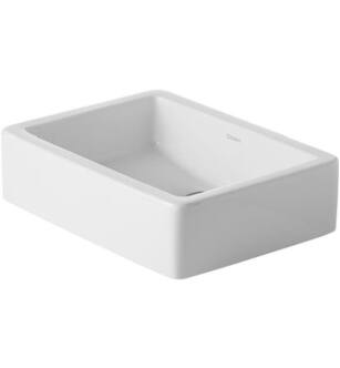 Duravit 0455500000 Vero 19 3/4" Vessel Bathroom Sink without Overflow and Tap Platform in White / Ground