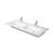 Duravit 2336130000 ME by Starck 51 1/8" Double Bowl Wall Mount Bathroom Sink with Overflow and Tap Platform in White