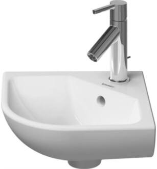 Duravit 0722430000 ME by Starck 17 1/8" Wall Mount Bathroom Sink with Overflow and Tap Platform in White