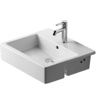 Duravit 0314550000 Vero 21 5/8" Semi-Recessed Bathroom Sink with Overflow and Tap Platform in White