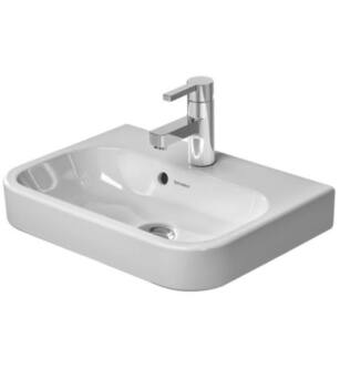 Duravit 0710500000 Happy D.2 19 5/8" Wall Mount Vanity Bathroom Sink with Overflow and Tap Platform in White / Glazed Underside