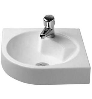 Duravit 0448450000 Architec 25" Wall Mount Bathroom Sink without Overflow and with Tap Platform in White / Glazed Underside