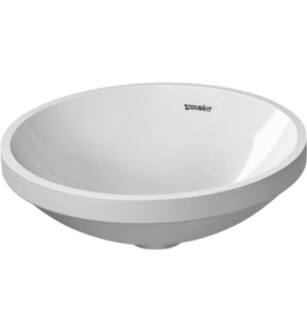 Duravit 0319370000 Architec 15 3/4" Undermount Vanity Bathroom Sink without Overflow and Tap Platform in White / Glazed Underside