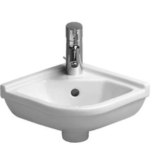 Duravit 0752440000 Starck 3 16 7/8" Wall Mount Bathroom Sink with Overflow and Tap Platform in White / Glazed Underside