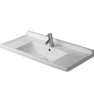 Duravit 0304800000 Starck 3 33 1/2" Wall Mount Bathroom Sink with Overflow and Tap Platform in White