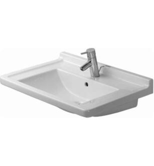 Duravit 0304700000 Starck 3 27 1/2" Wall Mount Bathroom Sink with Overflow in White