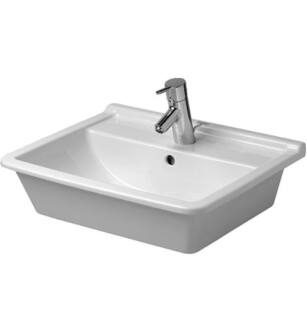 Duravit 0302560000 Starck 3 22" Drop In Bathroom Sink with Overflow and Tap Platform in White