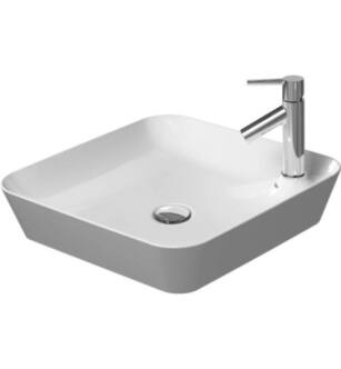 Duravit 23404600001 Cape Cod 18 1/8" Vessel Bathroom Sink with Interior Tap Platform in White with WonderGliss