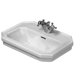 Duravit 0785500000 1930 Series 19 5/8" Wall Mount Bathroom Sink with Overflow and Tap Platform in White / Glazed Underside