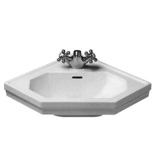 Duravit 0793420000 1930 Series 23 3/8" Wall Mount Bathroom Sink with Overflow and Tap Platform in White / Glazed Underside