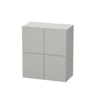 Duravit LC117700707 L Cube 14 3/8" Wall Mount Semi-Tall Linen Cabinet with One Glass Shelf in Concrete Gray Matte