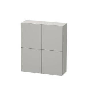 Duravit LC116700707 L Cube 9 1/2" Wall Mount Semi-Tall Linen Cabinet with Two Doors in Concrete Gray Matte