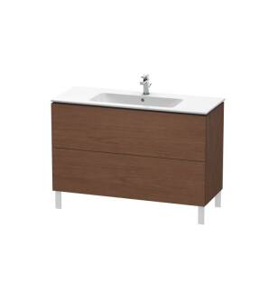 Duravit LC662801313 L-Cube 48" Floor Standing Single Bathroom Vanity with Two Drawers in American Walnut