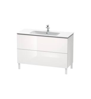 Duravit LC662802222 L-Cube 48" Floor Standing Single Bathroom Vanity with Two Drawers in White High Gloss