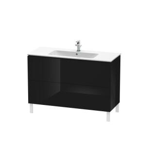 Duravit LC662804040 L-Cube 48" Floor Standing Single Bathroom Vanity with Two Drawers in Black High Gloss