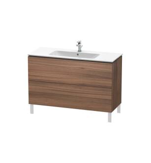 Duravit LC662807979 L-Cube 48" Floor Standing Single Bathroom Vanity with Two Drawers in Natural Walnut