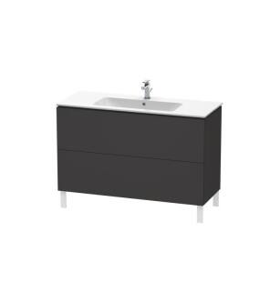 Duravit LC662808080 L-Cube 48" Floor Standing Single Bathroom Vanity with Two Drawers in Graphite Super Matte