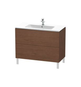 Duravit LC662701313 L-Cube 40 1/8" Floor Standing Single Bathroom Vanity with Two Drawers in American Walnut