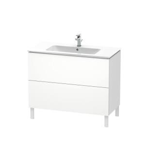 Duravit LC662701818 L-Cube 40 1/8" Floor Standing Single Bathroom Vanity with Two Drawers in White Matte