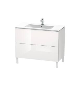 Duravit LC662702222 L-Cube 40 1/8" Floor Standing Single Bathroom Vanity with Two Drawers in White High Gloss