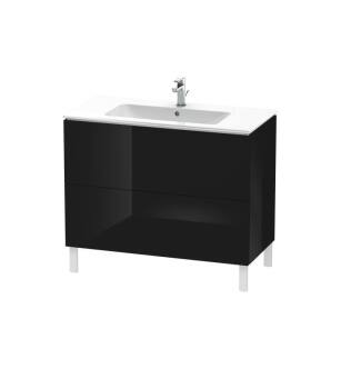 Duravit LC662704040 L-Cube 40 1/8" Floor Standing Single Bathroom Vanity with Two Drawers in Black High Gloss