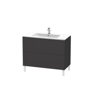 Duravit LC662708080 L-Cube 40 1/8" Floor Standing Single Bathroom Vanity with Two Drawers in Graphite Super Matte