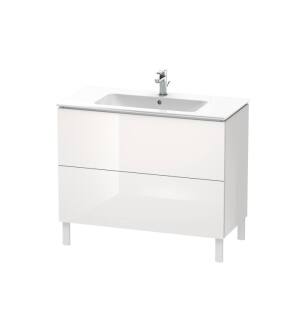 Duravit LC662708585 L-Cube 40 1/8" Floor Standing Single Bathroom Vanity with Two Drawers in White High Gloss