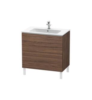 Duravit LC662602121 L-Cube 32 1/4" Floor Standing Single Bathroom Vanity with Two Drawers in Walnut Dark