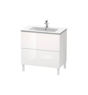 Duravit LC662602222 L-Cube 32 1/4" Floor Standing Single Bathroom Vanity with Two Drawers in White High Gloss