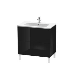 Duravit LC662604040 L-Cube 32 1/4" Floor Standing Single Bathroom Vanity with Two Drawers in Black High Gloss