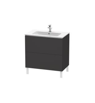 Duravit LC662608080 L-Cube 32 1/4" Floor Standing Single Bathroom Vanity with Two Drawers in Graphite Super Matte