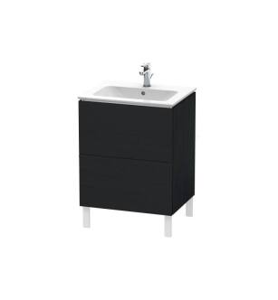 Duravit LC662501616 L-Cube 24 3/8" Floor Standing Single Bathroom Vanity with Two Drawers in Black Oak