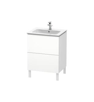 Duravit LC662501818 L-Cube 24 3/8" Floor Standing Single Bathroom Vanity with Two Drawers in White Matte