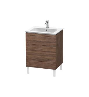 Duravit LC662502121 L-Cube 24 3/8" Floor Standing Single Bathroom Vanity with Two Drawers in Walnut Dark