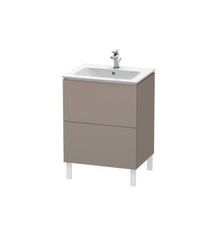 Duravit LC662504343 L-Cube 24 3/8" Floor Standing Single Bathroom Vanity with Two Drawers in Basalt Matte