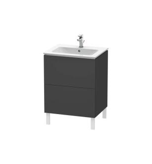Duravit LC662504949 L-Cube 24 3/8" Floor Standing Single Bathroom Vanity with Two Drawers in Graphite Matte