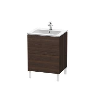 Duravit LC662506969 L-Cube 24 3/8" Floor Standing Single Bathroom Vanity with Two Drawers in Walnut Brushed