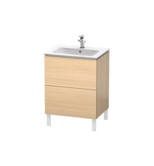 Duravit LC662507171 L-Cube 24 3/8" Floor Standing Single Bathroom Vanity with Two Drawers in Mediterranean Oak