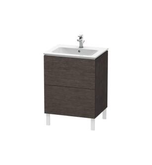 Duravit LC662507272 L-Cube 24 3/8" Floor Standing Single Bathroom Vanity with Two Drawers in Dark Brushed Oak
