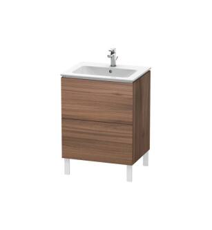 Duravit LC662507979 L-Cube 24 3/8" Floor Standing Single Bathroom Vanity with Two Drawers in Natural Walnut