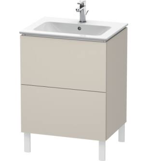 Duravit LC662509191 L-Cube 24 3/8" Floor Standing Single Bathroom Vanity with Two Drawers in Taupe