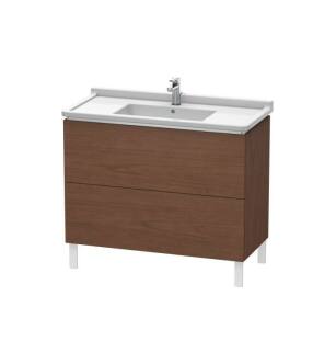 Duravit LC661001313 L-Cube 40 1/8" Floor Standing Single Bathroom Vanity with Two Drawers in American Walnut