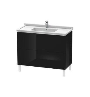 Duravit LC661004040 L-Cube 40 1/8" Floor Standing Single Bathroom Vanity with Two Drawers in Black High Gloss