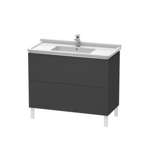 Duravit LC661004949 L-Cube 40 1/8" Floor Standing Single Bathroom Vanity with Two Drawers in Graphite Matte