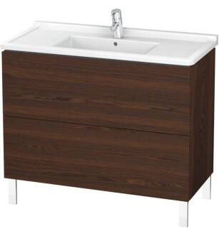 Duravit LC661006969 L-Cube 40 1/8" Floor Standing Single Bathroom Vanity with Two Drawers in Walnut Brushed